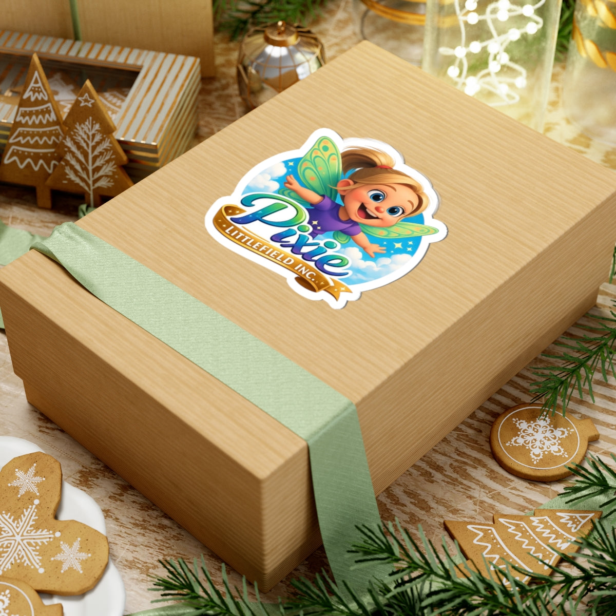Pixie Logo Sticker — Cute Fairy Kiss-Cut Vinyl Sticker (Littlefield Inc.)