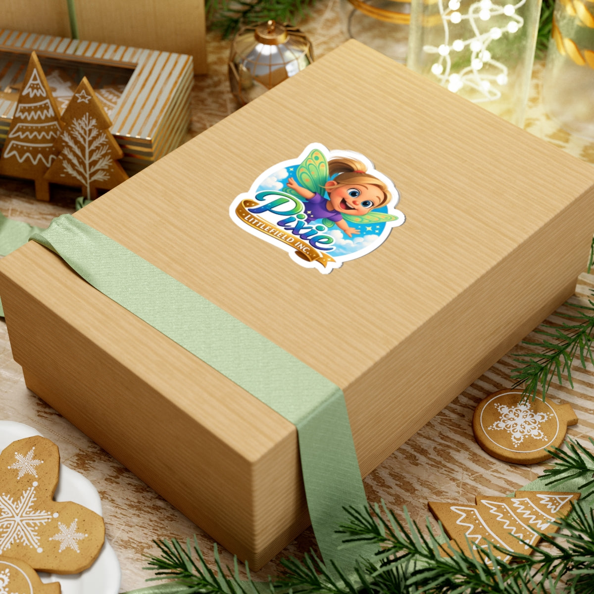 Pixie Logo Sticker — Cute Fairy Kiss-Cut Vinyl Sticker (Littlefield Inc.)