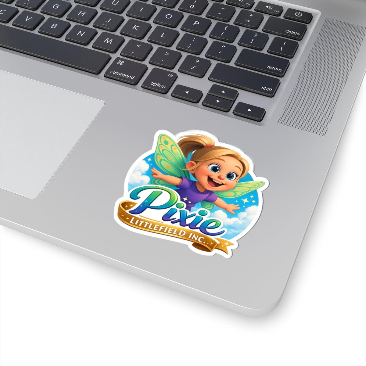 Pixie Logo Sticker — Cute Fairy Kiss-Cut Vinyl Sticker (Littlefield Inc.)