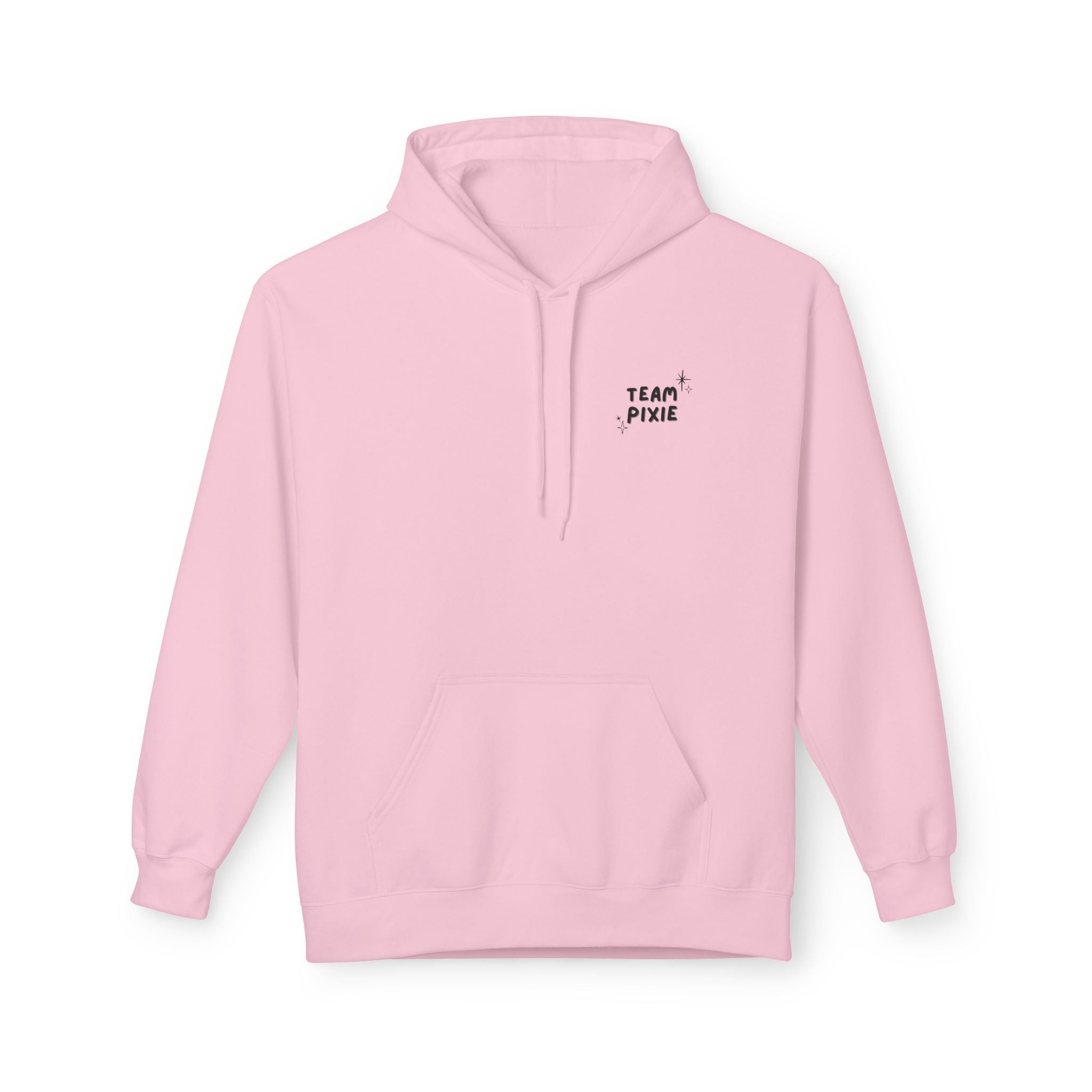 Butterfly Wings Hoodie — Minimal "Team Pixie" White Graphic Hoodie