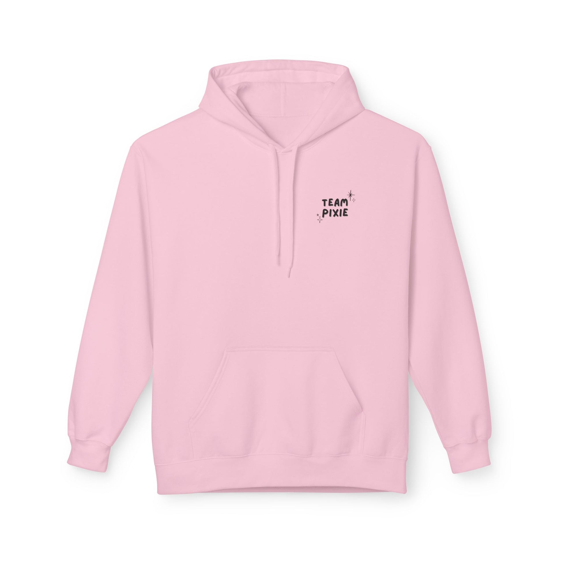 Butterfly Wings Hoodie — Minimal "Team Pixie" White Graphic Hoodie