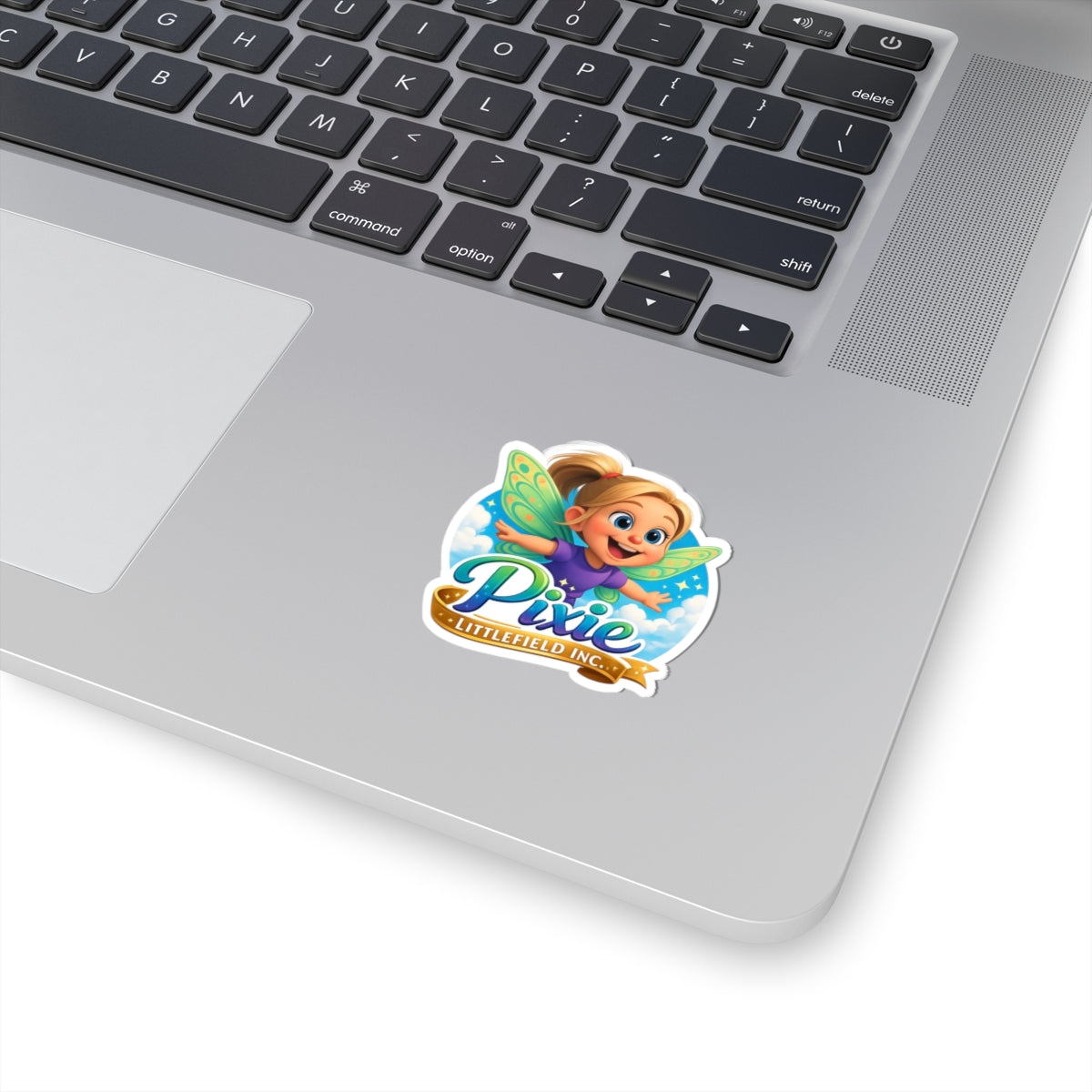 Pixie Logo Sticker — Cute Fairy Kiss-Cut Vinyl Sticker (Littlefield Inc.)